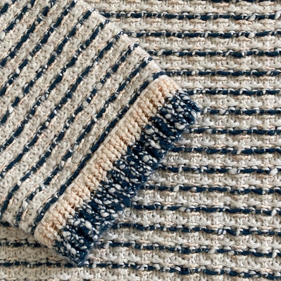 Ann Taylor Textured Knit Sweater in Cream and Blue - Picture 4 of 6